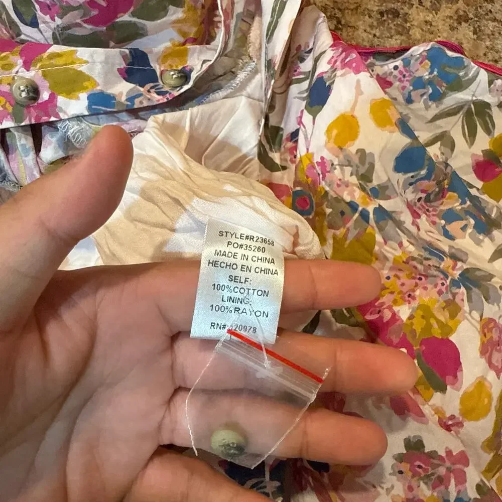 Entro Boutique | Preppy Summer Floral Ric Rac Trim Romper 100% Cotton Spring - Picture 11 of 13
